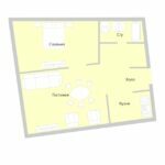 Планировка двухкомнатных апартаментов №2 МФК IQ-квартал